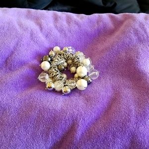 Foux pearl and crystal bauble bracelet